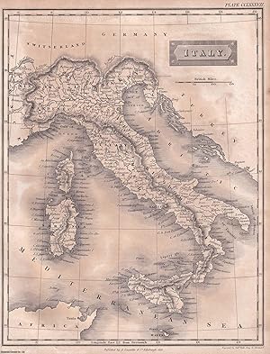 Seller image for 1823 : Italy. Map & Accompanying Text. A rare original article from the Encyclopaedia Britannica, 1823. for sale by Cosmo Books