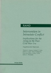Seller image for Intervention in Intrastate Conflict : Implications for the Army in the Post Cold War Era : Supplemental Materials for sale by GreatBookPrices