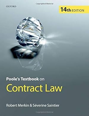 Imagen del vendedor de Poole's Textbook on Contract Law a la venta por WeBuyBooks