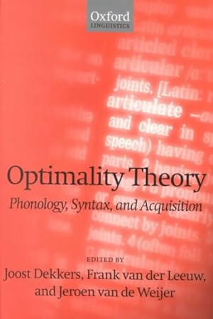 Image du vendeur pour Optimality Theory : Phonology, Syntax and Acquisition mis en vente par GreatBookPrices