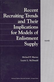 Bild des Verkufers fr Recent Recruiting Trends and Their Implications for Models of Enlistment Supply zum Verkauf von GreatBookPrices