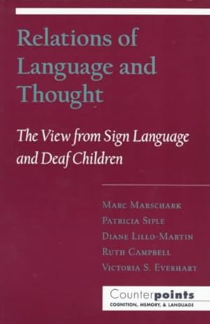Immagine del venditore per Relations of Language and Thought : The View from Sign Language and Deaf Children venduto da GreatBookPrices