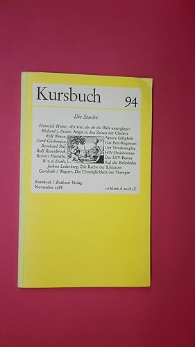Bild des Verkufers fr KURSBUCH 94 DIE SEUCHE. zum Verkauf von Butterfly Books GmbH & Co. KG