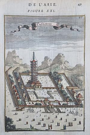 Imagen del vendedor de Porcelain Tower Pagoda Nanjing Great Bao'en Temple China 1683 Mallet view print a la venta por RareMapsandBooks