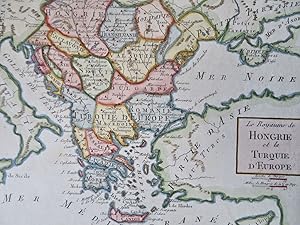 Ottoman Empire Kingdom of Hungary Serbia Greece Albania c. 1780 hand color map