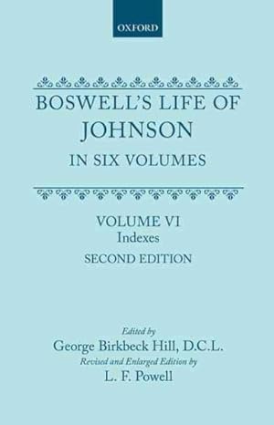 Seller image for Boswell's Life of Johnson : Index, Table of Anonymous Persons, Bibliography, Errata for sale by GreatBookPrices