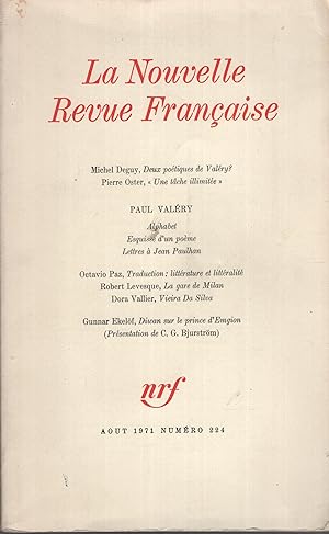 Image du vendeur pour La Nouvelle Revue Franaise. - N 224 mis en vente par PRISCA