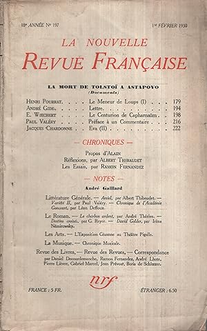 Seller image for La Nouvelle Revue Franaise Fvrier 1930 N 197 for sale by PRISCA