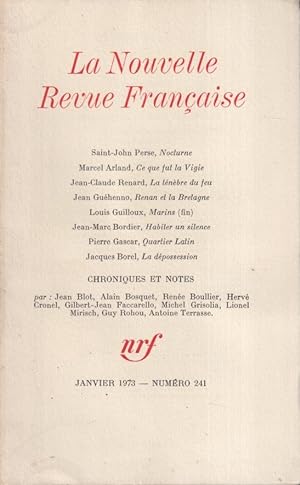 Seller image for La Nouvelle Revue Franaise - N 241 for sale by PRISCA