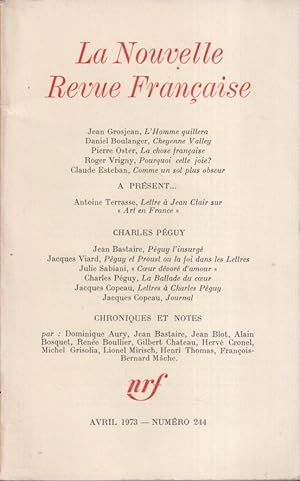 Seller image for La Nouvelle Revue Franaise. - N 244 for sale by PRISCA