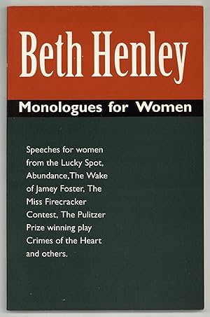 Bild des Verkufers fr Monologues for Women zum Verkauf von Between the Covers-Rare Books, Inc. ABAA