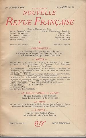 Seller image for La nouvelle revue franaise octobre 1958 for sale by PRISCA