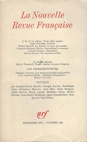 Seller image for La Nouvelle Revue Franaise. - N 264 for sale by PRISCA