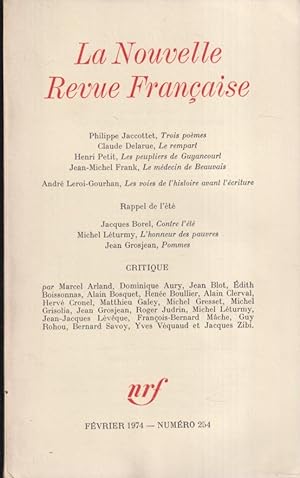 Bild des Verkufers fr La Nouvelle Revue Franaise - N 254 zum Verkauf von PRISCA