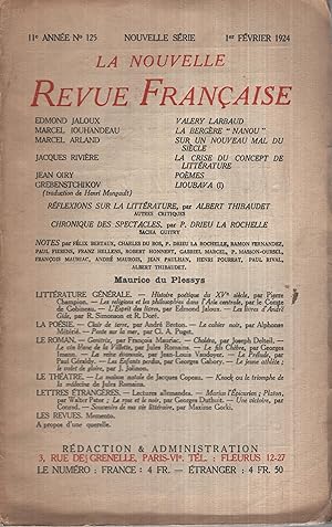 Image du vendeur pour La Nouvelle Revue Franaise Fvrier 1924 N 125 mis en vente par PRISCA