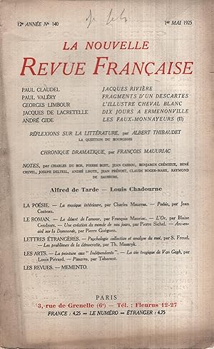 Seller image for La Nouvelle Revue Franaise Mai 1925 N 140 for sale by PRISCA