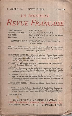 Imagen del vendedor de La Nouvelle Revue Franaise Mai 1924 N 128 a la venta por PRISCA