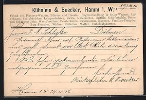 Immagine del venditore per Ansichtskarte Hamm i. W., Korrespondenzkarte der Firma Khnlein, Boecker venduto da Bartko-Reher