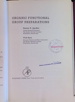 Seller image for Organic Functional Group Preparations Organic Chemistry, vol. 12 for sale by books4less (Versandantiquariat Petra Gros GmbH & Co. KG)