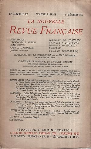 Seller image for La Nouvelle Revue Franaise Fvrier 1925 N 137 for sale by PRISCA