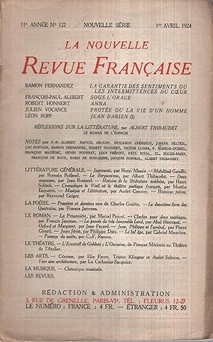 Bild des Verkufers fr La Nouvelle Revue Franaise Avril 1924 N 127 zum Verkauf von PRISCA