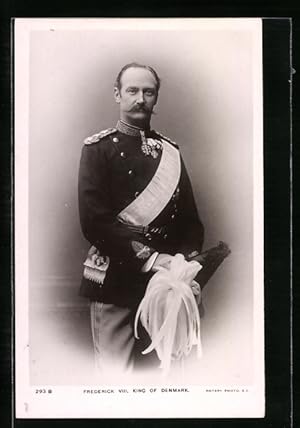 Ansichtskarte König Frederick VIII. von Dänemark in Uniform mit Orden