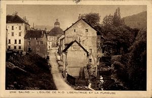 Ansichtskarte / Postkarte Salins les Bains Jura, L'Eglise de N.-D. Liberatrice et la Furieuse