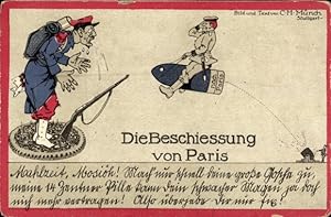 Künstler Ansichtskarte / Postkarte Münch, C., Die Beschießung von Paris, I WK