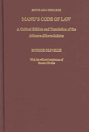 Seller image for Manu's Code of Law : A Critical Edition and Translation of the Manava-Dharmasastra for sale by GreatBookPrices