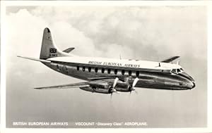 Ansichtskarte / Postkarte Passagierflugzeug Viscount Discovery Class von British European Airways...