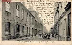 Ansichtskarte / Postkarte Levallois Perret Hauts de Seine, Schulgruppe, Rue Marjolin