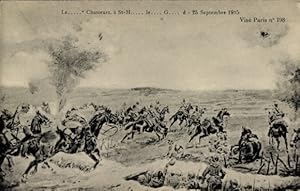 Ansichtskarte / Postkarte Schlachtszene I WK, französische Reiter im Angriff