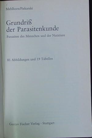 Immagine del venditore per Grundri der Parasitenkunde. venduto da Antiquariat Bookfarm