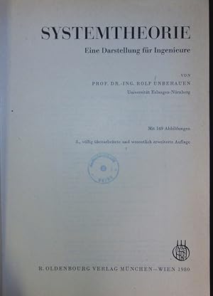 Seller image for Systemtheorie: Eine Darstellung fr Ingenieure. for sale by Antiquariat Bookfarm