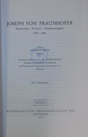 Bild des Verkufers fr Joseph von Fraunhofer. zum Verkauf von Antiquariat Bookfarm