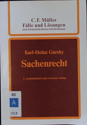 Imagen del vendedor de Sachenrecht. a la venta por Antiquariat Bookfarm