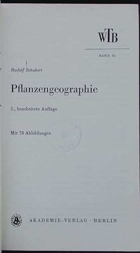 Bild des Verkufers fr Pflanzengeographie. zum Verkauf von Antiquariat Bookfarm