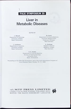 Seller image for Liver in metabolic diseases. for sale by Antiquariat Bookfarm
