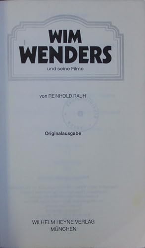 Seller image for Wim Wenders und seine Filme. for sale by Antiquariat Bookfarm
