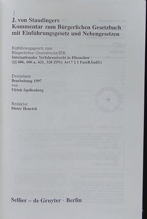 Immagine del venditore per Internationales Verfahrensrecht in Ehesachen ( 606, 606a, 621, 328 ZPO, Art 7  1 FamRndG). venduto da Antiquariat Bookfarm