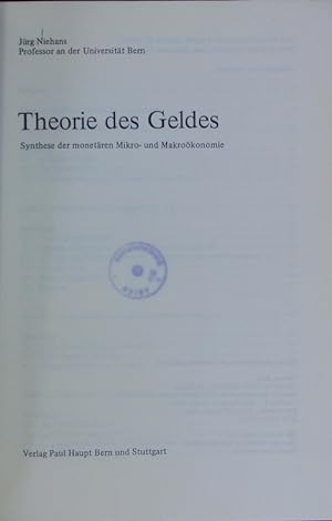 Seller image for Theorie des Geldes. for sale by Antiquariat Bookfarm