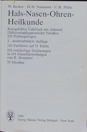 Bild des Verkufers fr Hals-Nasen-Ohren-Heilkunde. zum Verkauf von Antiquariat Bookfarm