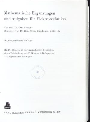 Seller image for Mathematische Ergnzungen und Aufgaben fr Elektrotechniker. for sale by Antiquariat Bookfarm