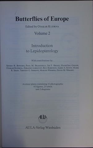 Bild des Verkufers fr Butterflies of Europe. Volume 2: Introduction to lepidopterology. zum Verkauf von Antiquariat Bookfarm