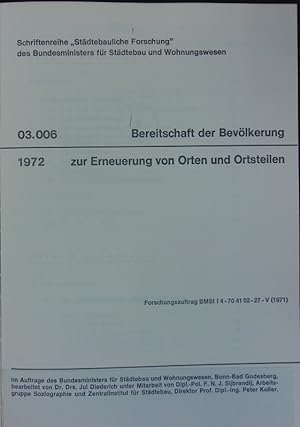 Seller image for Bereitschaft der Bevlkerung zur Erneuerung von Orten und Ortsteilen. for sale by Antiquariat Bookfarm