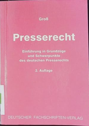 Seller image for Presserecht. for sale by Antiquariat Bookfarm