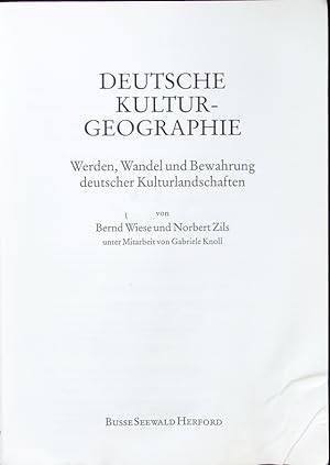 Seller image for Deutsche Kulturgeographie. for sale by Antiquariat Bookfarm