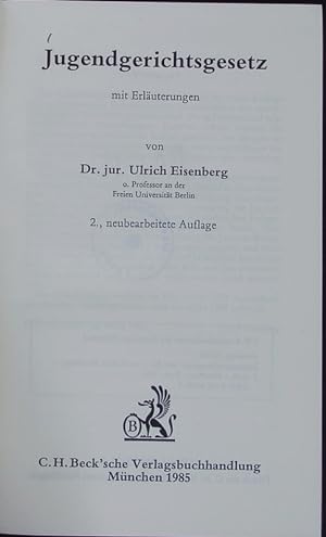 Seller image for Jugendgerichtsgesetz. for sale by Antiquariat Bookfarm