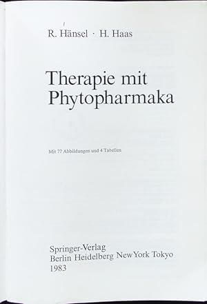 Bild des Verkufers fr Therapie mit Phytopharmaka. zum Verkauf von Antiquariat Bookfarm