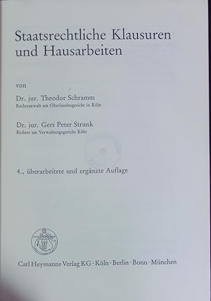 Seller image for Staatsrechtliche Klausuren und Hausarbeiten. for sale by Antiquariat Bookfarm